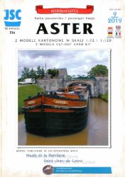 das letzte in Frankreich gebaute hölzerne Binnenschiff (Barge, Binnenkahn) Aster 1:72 und 1:120 deutsche Bauanleitung