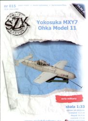 Kamikaze-Raketenkörper MXY7 Ohka Model 11 + Rollwagen 1:33