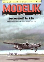 Nachtjäger Focke Wulf Ta-154 V7 1:33 Offsetdruck