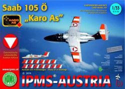 Saab 105 Ö Karo As des Kunstflugschwarms Österreich 1:33 glänzender Silberdruck
