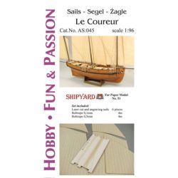 Segelsatz und Seile für Le Coureur 1:96 (Shipyard alle Ausgaben)