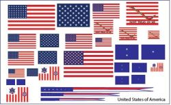 Stoff-Flaggensatz für div. Klassen USA Schiffe 1:200