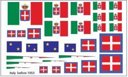 Stoff-Flaggensatz für div. Klassen italienischer Schiffe (vor 1950) 1:200