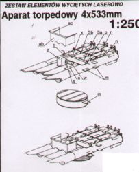 Torpedoapparat 4x533 mm 1:250 Lasercut