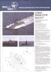 U-Boot Klasse 212A (in 4 optionalen Kennzeichnungen) 1:250