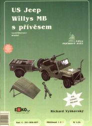 Willys Jeep MB + Anhänger + Mörser 1:24