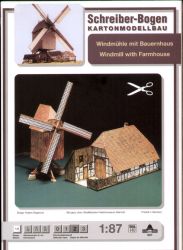 Windmühle und Bauernhaus als Kar...