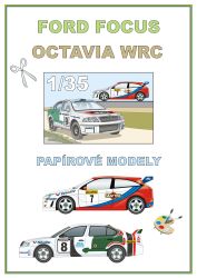 zwei gegenwärtige Rally-Fahrzeuge: Ford Focus und Skoda Octavia 1:35 einfach