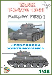 T-34/76 1941 als Beutefahrzeug PzKpfW 753(r) 1:48 einfach