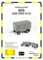 tschechoslowakischer Kasten-Anhänger BSS A3S als Werkstattwagen PAD IV-2 (mit Inneneinrichtung) 1:32 extrem²