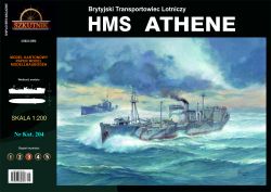 britischer Flugzeugtransporter HMS Athene, ex Dampffrachter Clan Brodie 1:200 extrem², auf permanentem Karton