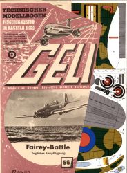 englisches Kampfflugzeug Fairey-Battle 1:33 Erstausgabe, deutsche Anleitung
