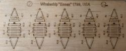gravierte LC-Decks aus Holz für Walfänger Essex (1799), Vorbild des Romans „Moby Dick“ von Herman Melville 1:100 Paper Modeling 369