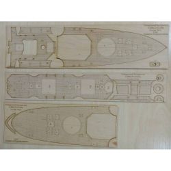 gravierter LC-Decksatz aus Holz für russisches Panzerschiff Sewastopol (1902) 1:200 (Oriel 5 und 95)