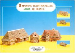 5 Traditionelle Häuser aus Frankreich (Bretagne und Normandie) 1:160 (Spur N) deutsche Bauanleitung