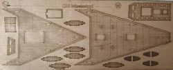 gravierter LC-Decksatz aus Holz für Panzerschiff (Monitor) SCC Mississippi aus dem Jahr 1862 1:200 Paper Modeling 367