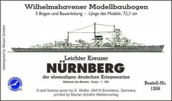 Leichter Kreuzer Nürnberg, Wilhelmshavener Modellbaubogen, 1:250, Nr. 1206, ANGBOT