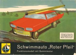 Schwimmauto Roter Pfeil (Funktionsmodell mit Gummimotor), leider ohne Gummimotor, DDR-Verlag Junge Welt 1963)