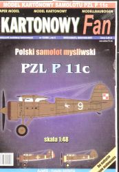 poln. Jagdflugzeug PZL P-11c (1939) Maßstab 1:48 Kartonowy Fan