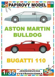 zwei Sportwagen: Aston Martin Bulldog und Bugatti 110 1:35 einfach
