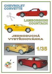 zwei „Traumautos“ Chevrolet Corvette und Lamborghini Countach 1:35 einfach