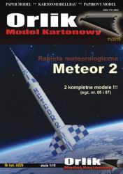 zwei vollständige Höhenforschungsraketen Meteor 2H (Nr. 05 und Nr. 07) 1:15